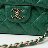 CHANEL Handbag 18S Emerald Green Caviar Quilted Classic Flap Jumbo Light Gold Hardware -Knockoff
