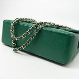 CHANEL Handbag 18S Emerald Green Caviar Quilted Classic Flap Jumbo Light Gold Hardware -Knockoff
