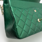 CHANEL Handbag 18S Emerald Green Caviar Quilted Classic Flap Jumbo Light Gold Hardware -Knockoff
