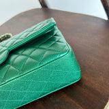 CHANEL Handbag 18S Emerald Green Caviar Quilted Classic Flap Medium Light Gold Hardware -Knockoff
