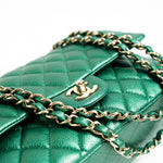 CHANEL Handbag 18S Emerald Green Caviar Quilted Classic Flap Medium Light Gold Hardware -Knockoff
