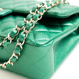 CHANEL Handbag 18S Emerald Green Caviar Quilted Classic Flap Medium Light Gold Hardware -Knockoff
