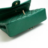 CHANEL Handbag 18S Emerald Green Caviar Quilted Classic Flap Medium Light Gold Hardware -Knockoff
