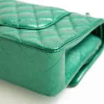 CHANEL Handbag 18S Emerald Green Caviar Quilted Classic Flap Medium Light Gold Hardware -Knockoff
