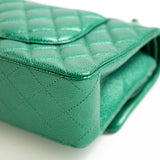 CHANEL Handbag 18S Emerald Green Caviar Quilted Classic Flap Medium Light Gold Hardware -Knockoff
