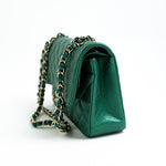 CHANEL Handbag 18S Emerald Green Caviar Quilted Classic Flap Medium Light Gold Hardware -Knockoff
