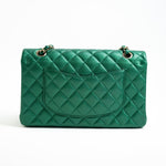 CHANEL Handbag 18S Emerald Green Caviar Quilted Classic Flap Medium Light Gold Hardware -Knockoff
