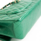 CHANEL Handbag 18S Emerald Green Caviar Quilted Classic Flap Medium Light Gold Hardware -Knockoff
