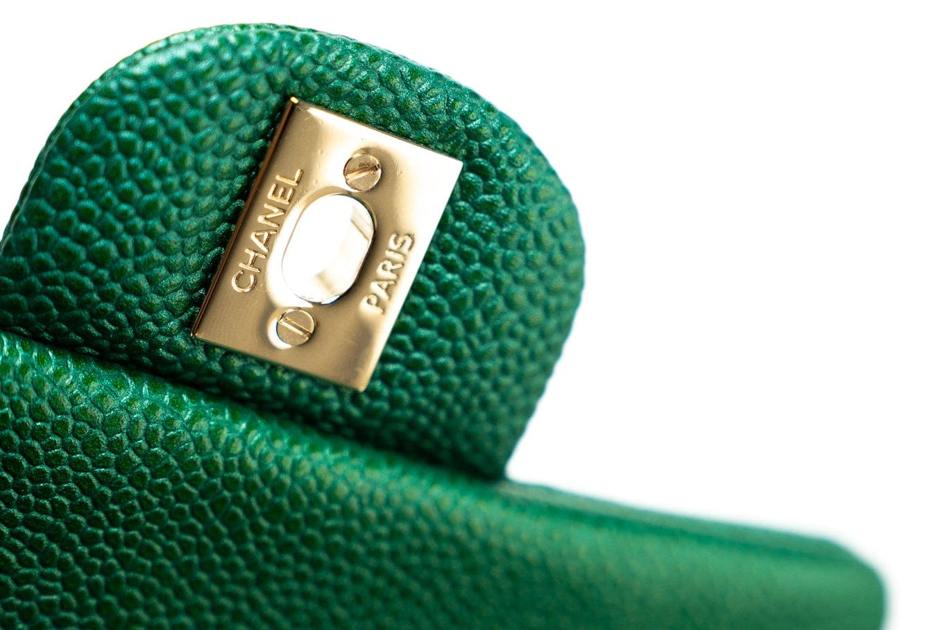 CHANEL Handbag 18S Emerald Green Caviar Quilted Mini Square Light Gold Hardware -Knockoff
