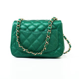 CHANEL Handbag 18S Emerald Green Caviar Quilted Mini Square Light Gold Hardware -Knockoff
