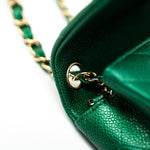 CHANEL Handbag 18S Emerald Green Caviar Quilted Mini Square Light Gold Hardware -Knockoff
