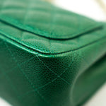 CHANEL Handbag 18S Emerald Green Caviar Quilted Mini Square Light Gold Hardware -Knockoff
