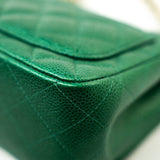 CHANEL Handbag 18S Emerald Green Caviar Quilted Mini Square Light Gold Hardware -Knockoff
