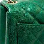 CHANEL Handbag 18S Emerald Green Caviar Quilted Mini Square Light Gold Hardware -Knockoff
