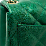 CHANEL Handbag 18S Emerald Green Caviar Quilted Mini Square Light Gold Hardware -Knockoff
