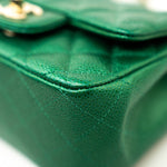 CHANEL Handbag 18S Emerald Green Caviar Quilted Mini Square Light Gold Hardware -Knockoff
