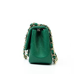 CHANEL Handbag 18S Emerald Green Caviar Quilted Mini Square Light Gold Hardware -Knockoff
