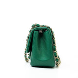 CHANEL Handbag 18S Emerald Green Caviar Quilted Mini Square Light Gold Hardware -Knockoff
