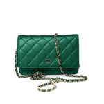 CHANEL Handbag 18S Emerald Green Caviar Quilted Wallet on Chain (WOC) -Knockoff
