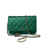 CHANEL Handbag 18S Emerald Green Caviar Quilted Wallet on Chain (WOC) -Knockoff
