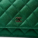 CHANEL Handbag 18S Emerald Green Caviar Quilted Wallet on Chain (WOC) -Knockoff
