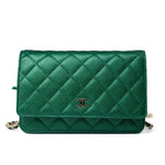 CHANEL Handbag 18S Emerald Green Caviar Quilted Wallet on Chain (WOC) -Knockoff
