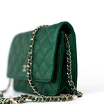 CHANEL Handbag 18S Emerald Green Caviar Quilted Wallet on Chain (WOC) -Knockoff
