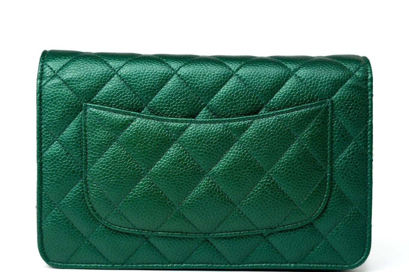 CHANEL Handbag 18S Emerald Green Caviar Quilted Wallet on Chain (WOC) -Knockoff
