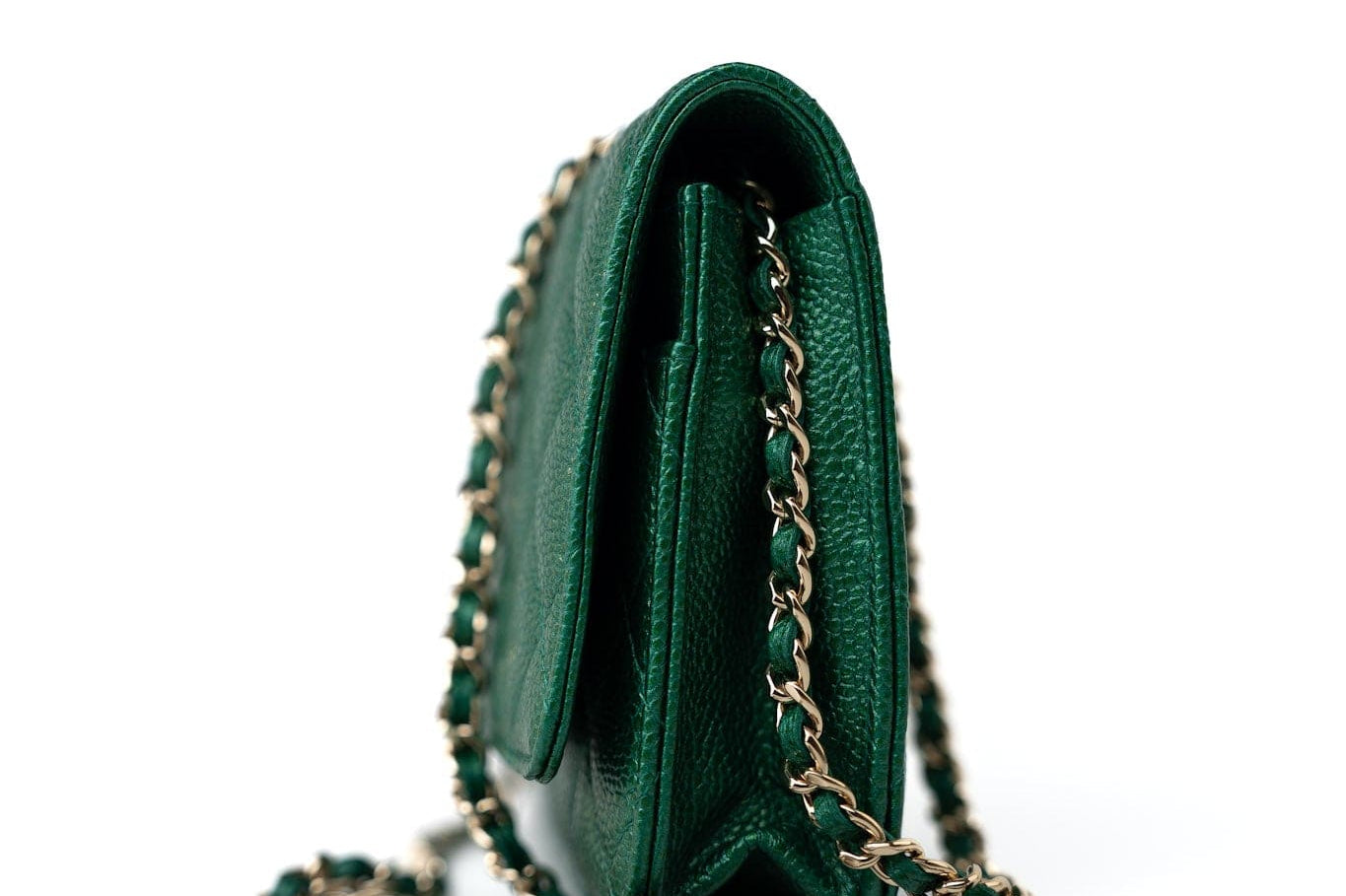 CHANEL Handbag 18S Emerald Green Caviar Quilted Wallet on Chain (WOC) -Knockoff
