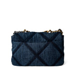 CHANEL Handbag 19 / Blue Denim Quilted 19 Flap Small Antique Gold Hardware -Knockoff
