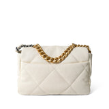 CHANEL Handbag 19 / White White Lambskin Quilted 19 Flap Small Mixed Hardware -Knockoff
