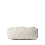 CHANEL Handbag 19 / White White Lambskin Quilted 19 Flap Small Mixed Hardware -Knockoff
