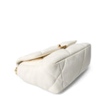 CHANEL Handbag 19 / White White Lambskin Quilted 19 Flap Small Mixed Hardware -Knockoff
