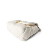 CHANEL Handbag 19 / White White Lambskin Quilted 19 Flap Small Mixed Hardware -Knockoff
