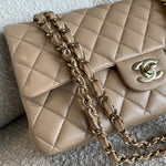 CHANEL Handbag 19B Dark Beige Caviar Quilted Classic Flap Medium LGHW -Knockoff
