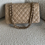 CHANEL Handbag 19B Dark Beige Caviar Quilted Classic Flap Medium LGHW -Knockoff
