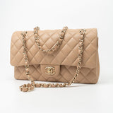 CHANEL Handbag 19B Dark Beige Caviar Quilted Classic Flap Medium LGHW -Knockoff
