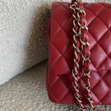 CHANEL Handbag 19B Red Caviar Quilted Classic Flap Medium SHW -Knockoff
