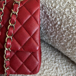 CHANEL Handbag 19B Red Caviar Quilted Classic Flap Medium SHW -Knockoff
