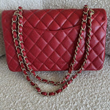 CHANEL Handbag 19B Red Caviar Quilted Classic Flap Medium SHW -Knockoff
