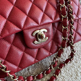 CHANEL Handbag 19B Red Caviar Quilted Classic Flap Medium SHW -Knockoff
