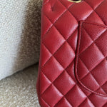 CHANEL Handbag 19B Red Caviar Quilted Classic Flap Medium SHW -Knockoff
