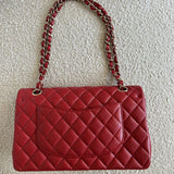 CHANEL Handbag 19B Red Caviar Quilted Classic Flap Medium SHW -Knockoff
