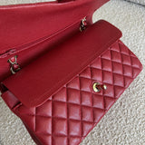 CHANEL Handbag 19B Red Caviar Quilted Classic Flap Medium SHW -Knockoff
