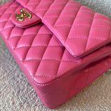 CHANEL Handbag 19C Pink Caviar Quilted Classic Flap Medium LGHW -Knockoff
