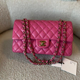 CHANEL Handbag 19C Pink Caviar Quilted Classic Flap Medium LGHW -Knockoff
