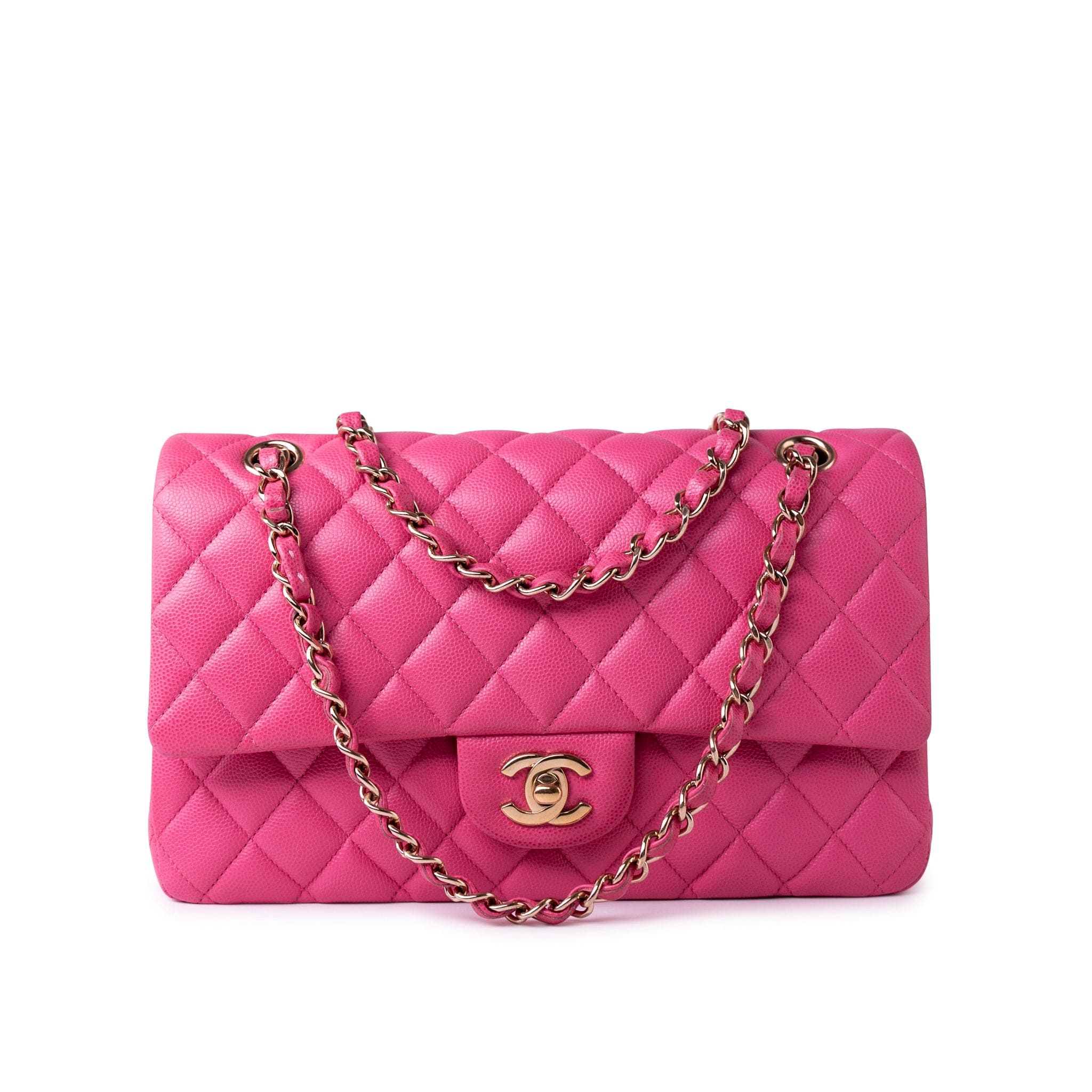 CHANEL Handbag 19C Pink Caviar Quilted Classic Flap Medium LGHW -Knockoff
