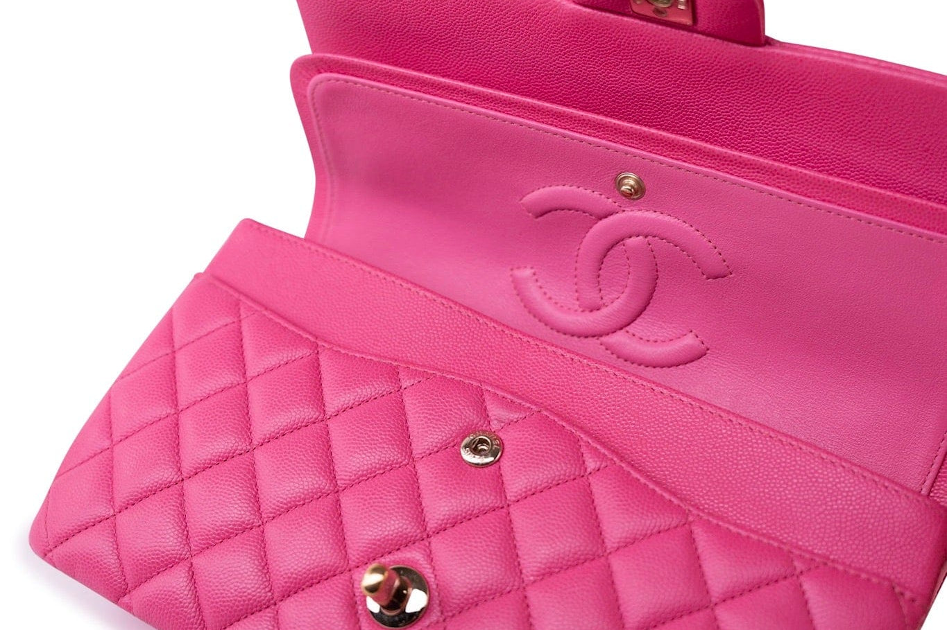 CHANEL Handbag 19C Pink Caviar Quilted Classic Flap Medium LGHW -Knockoff
