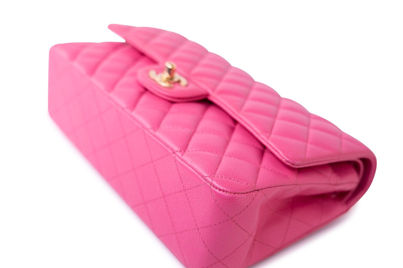 CHANEL Handbag 19C Pink Caviar Quilted Classic Flap Medium LGHW -Knockoff
