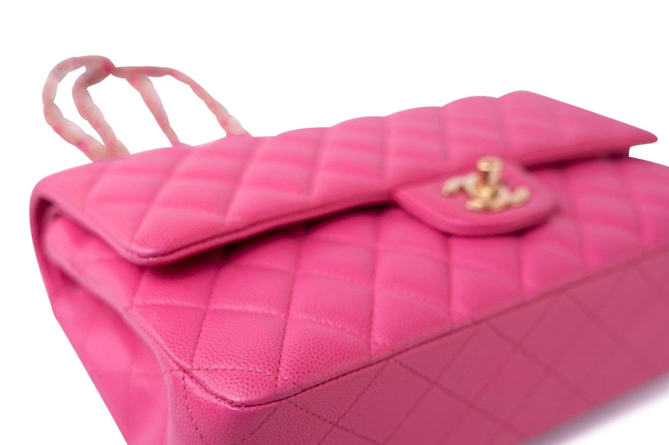 CHANEL Handbag 19C Pink Caviar Quilted Classic Flap Medium LGHW -Knockoff
